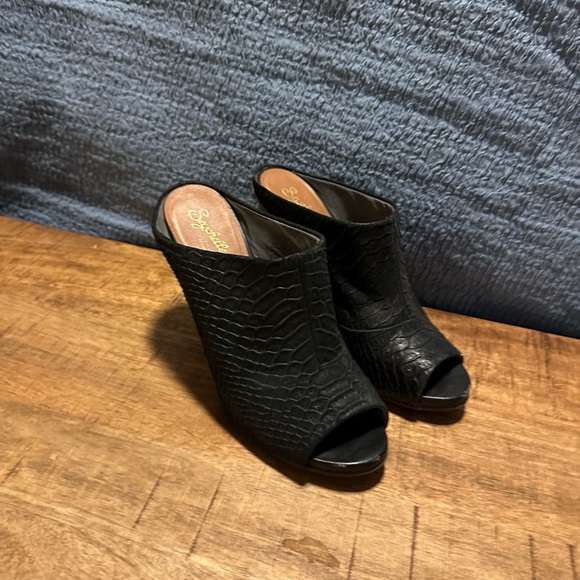 Seychelles black mock snakeskin mules - Picture 4 of 4